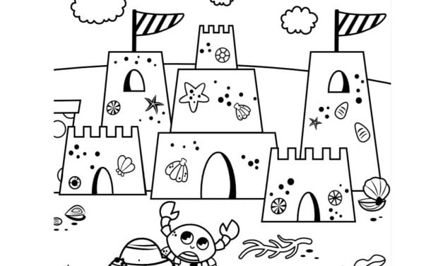 Coloring book surprised crab does not know where his house is